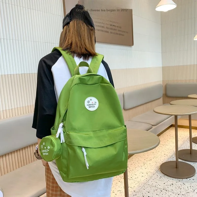 Yalu Nylon Backpack Regular Unisex White/Black/Ginger Yellow/Green/Dark Blue/Red-19