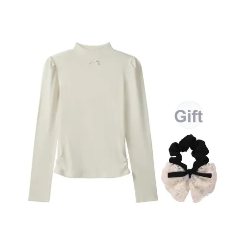 SYEEE WITH U Абрикос Включает Резинку для волос Женские T Рубашки