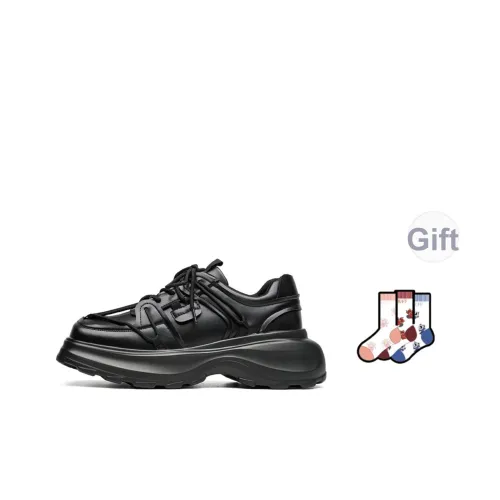 BUFFALO BOUND Юбка Устойчивая к истиранию Низкий Топ Толстая подошва Кроссовки Унисекс Звездная Черная