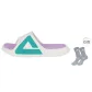 Ivory/Purple+Gray Basketball Socks