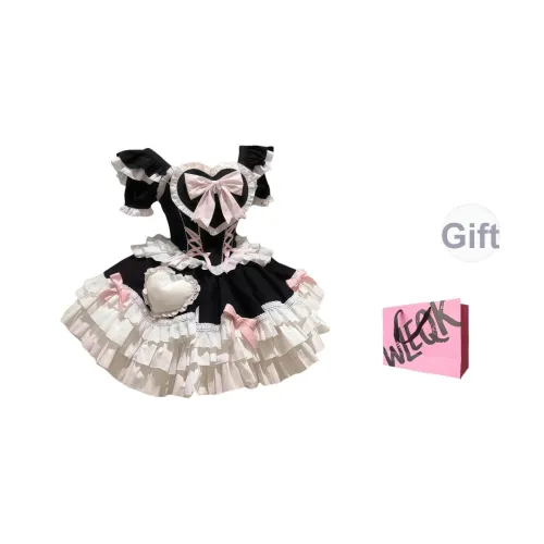 CTRTRC Черный и Белый Платье Женское Лолита Платье