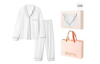 FREELASS Pajama Set Summer Women's Gift Box Set White