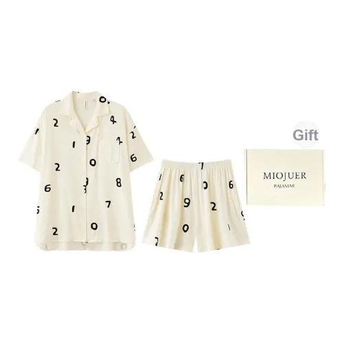 MIOJUER Пижамный комплект женский бежевый желтый