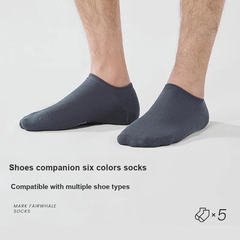 FAIRWHALE No Show Socks Men's 5 Pack-2