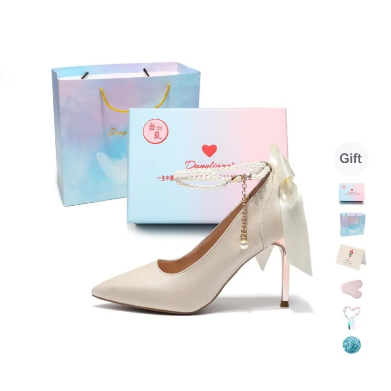 Be Good Slim Heel High Heels Women's Champagne-6