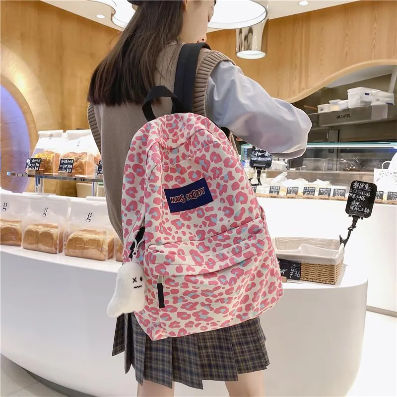 Yalu Nylon Backpack Unisex Pink/Blue/Black-4