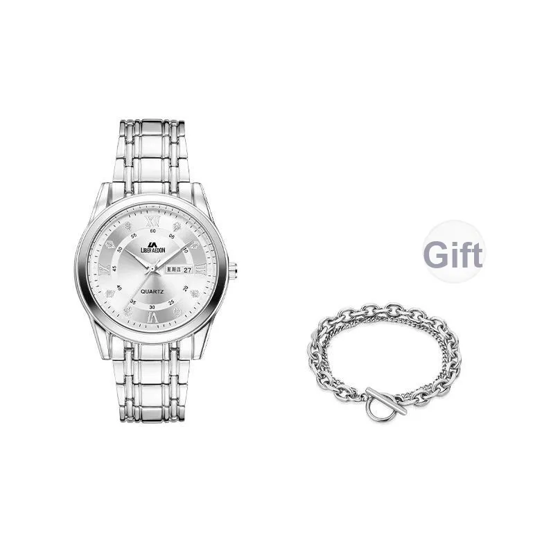 LIBER AEDON Наручные часы Кварцевый механизм Белый циферблат Мужские часы Эксклюзивная коробка