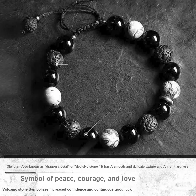ENFANTIN Obsidian Jade Bracelets Unisex-1