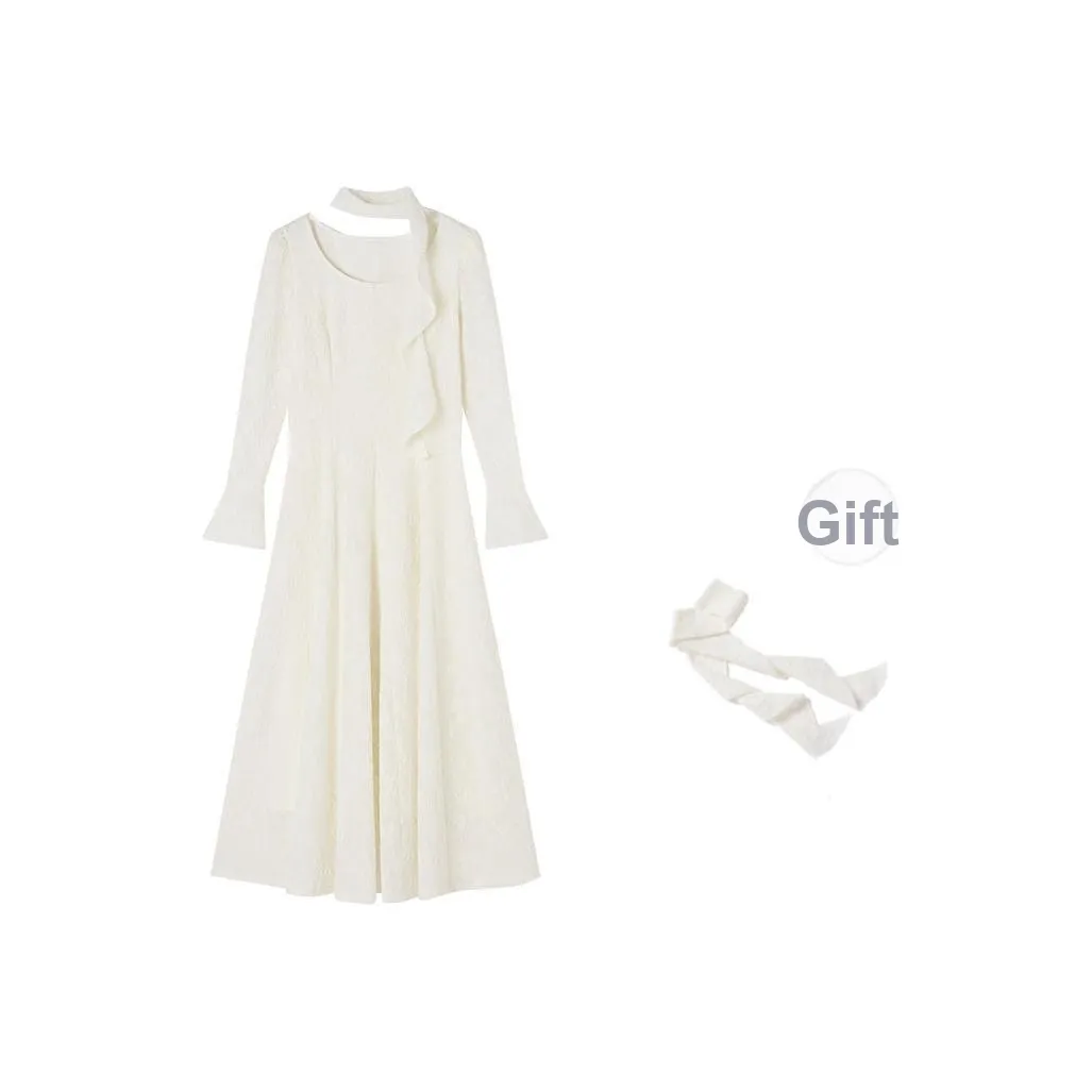 XIANGYING Длинное платье с длинными рукавами женское