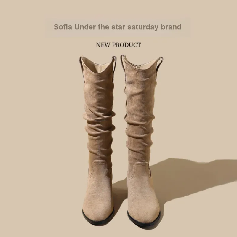 Safiya Knee high Boots Women's Khaki-1