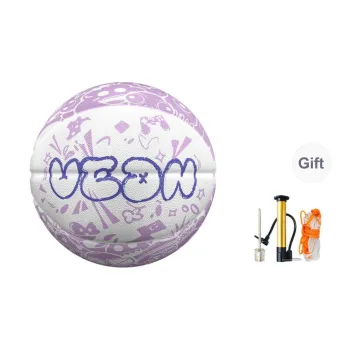 VEIDOORN Rubber Basketball Pink Purple Size 34 Size 5 Size Street Training Competition Kids'