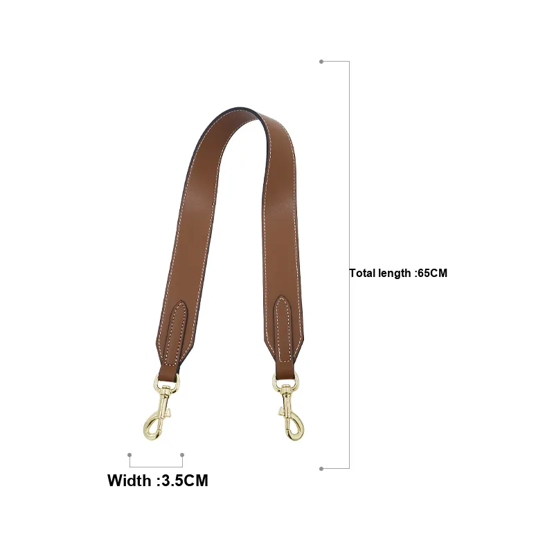 Cow Leather Bag Strap Women's Brown-4