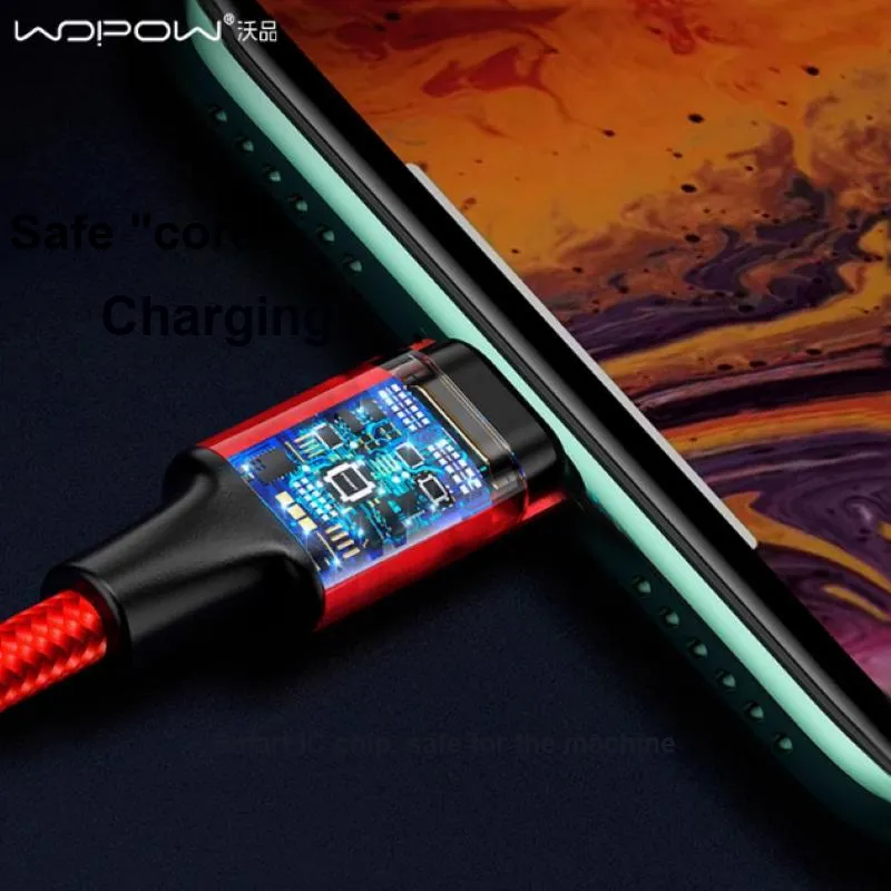 WOPOW LC927 All-in-one Compatible With Apple Huawei Android Car Charger 3-in-1 Woven Charging Cables-3