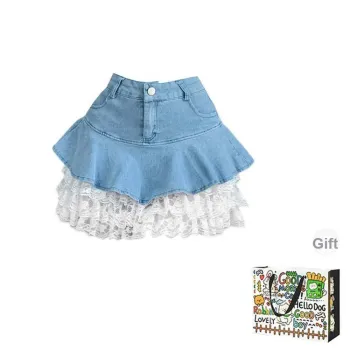 OURUOKE Denim Short Skirts Women's