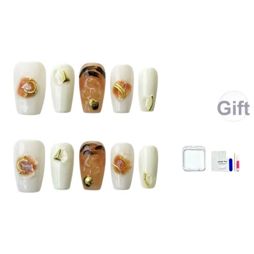 JINGCHANXUE Лето Свежий Ручной Рисунок Граффити False Nail Короткий Лестница Стиль Instagram Смужка Однотонный 14мм