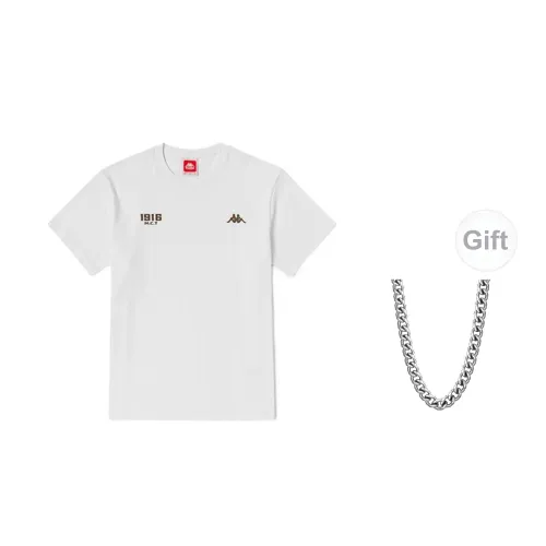 Kappa 1916 T-Shirts Men Bleached White+Necklaces