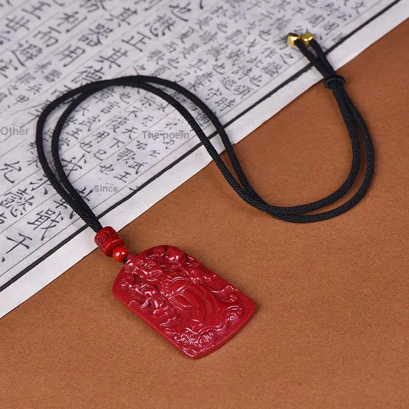 Stone On The Line Cinnabar Pendants Unisex-4
