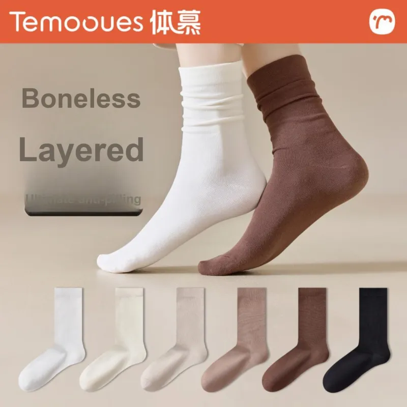Temooues Mid Calf Socks Women's Combo Set-8