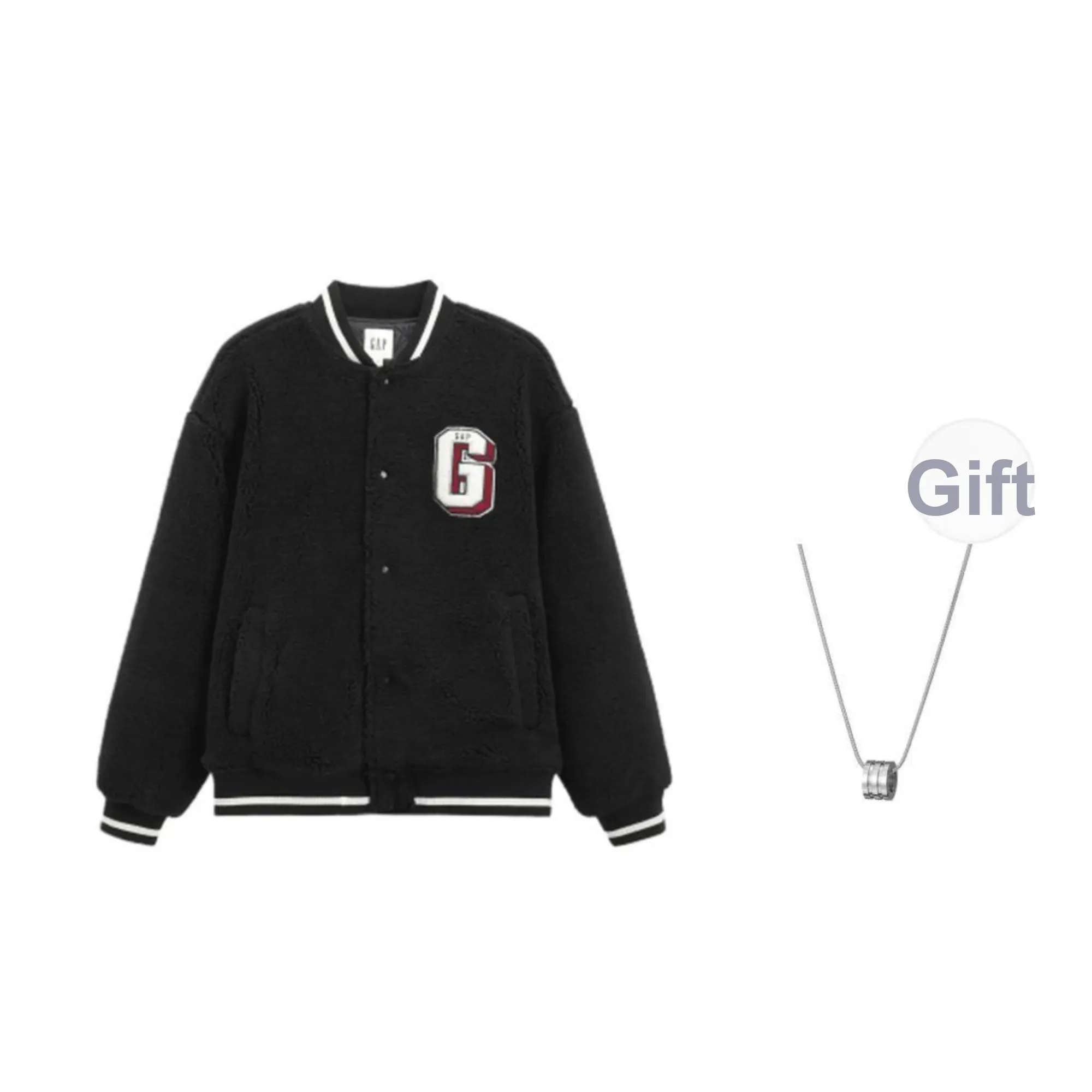 GAP Puffer Jackets Unisex Black+Necklace