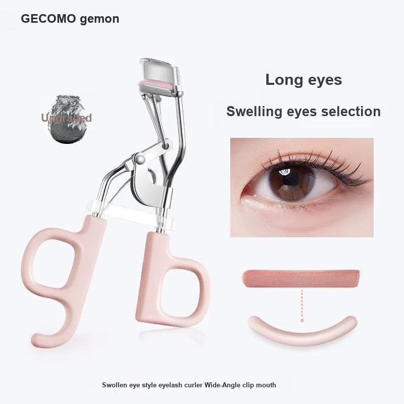 GECOMO One Click Flower Eyelash Curler+Oil Absorbing Paper Combo, Built in Mirror Powder Puff, Makeup Tool-5