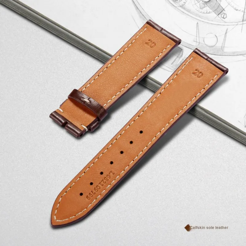 SHIRUI Accessories Longines Compatibility Watch Band 20mm Genuine Leather Material-43
