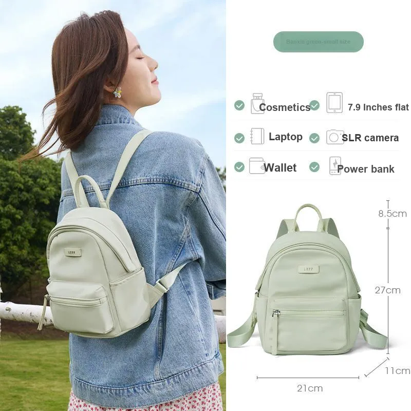 LEFF Water Repellent Fabric Backpack Women's Banxia Green/Classic Black/Dark Plum Sauce-4