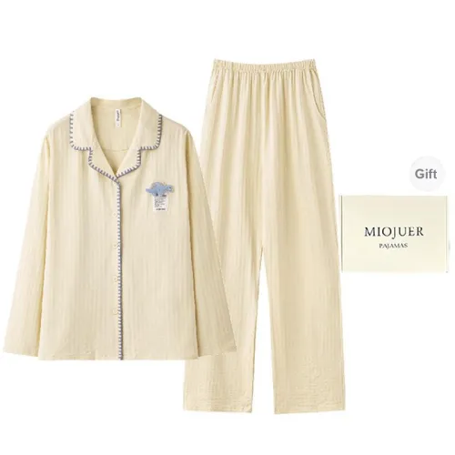 MIOJUER Pajama Set Women's Light Yellow