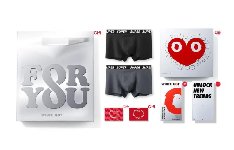 WHITE HOT x SUPER Underpants Men's Combo Set-18