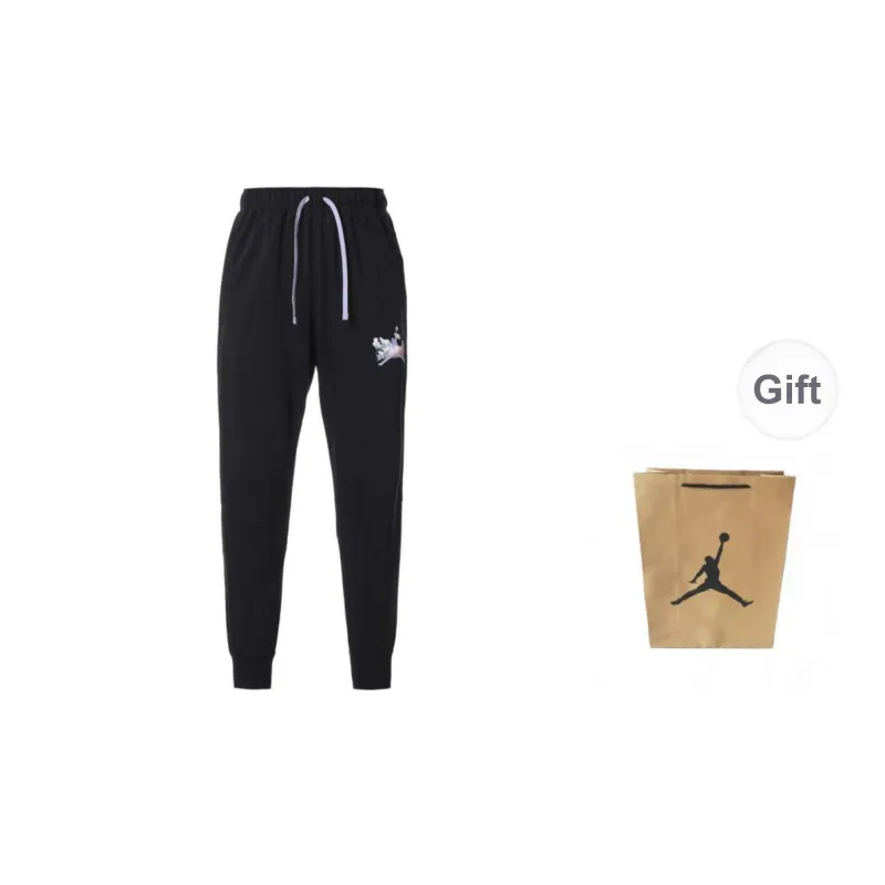 Jordan Knitted Sports Pants Unisex Black Shopping Bag Included-0