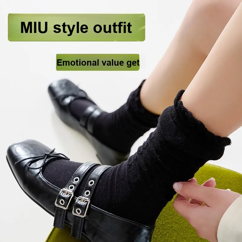 Top Melon Mid Calf Socks Women's Combo Set-5