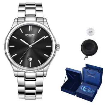 RARONE Master Collection Mechanical Movement Stainless Steel Watchband Watch Men's Watches Black Dial