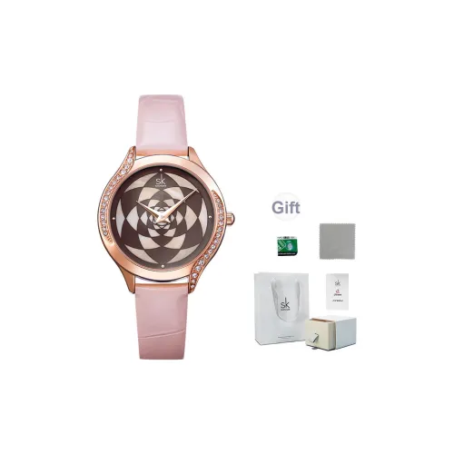 SHENGKE Кварцевый механизм ремешок из полиуретана женские часы циферблат цвета кофе