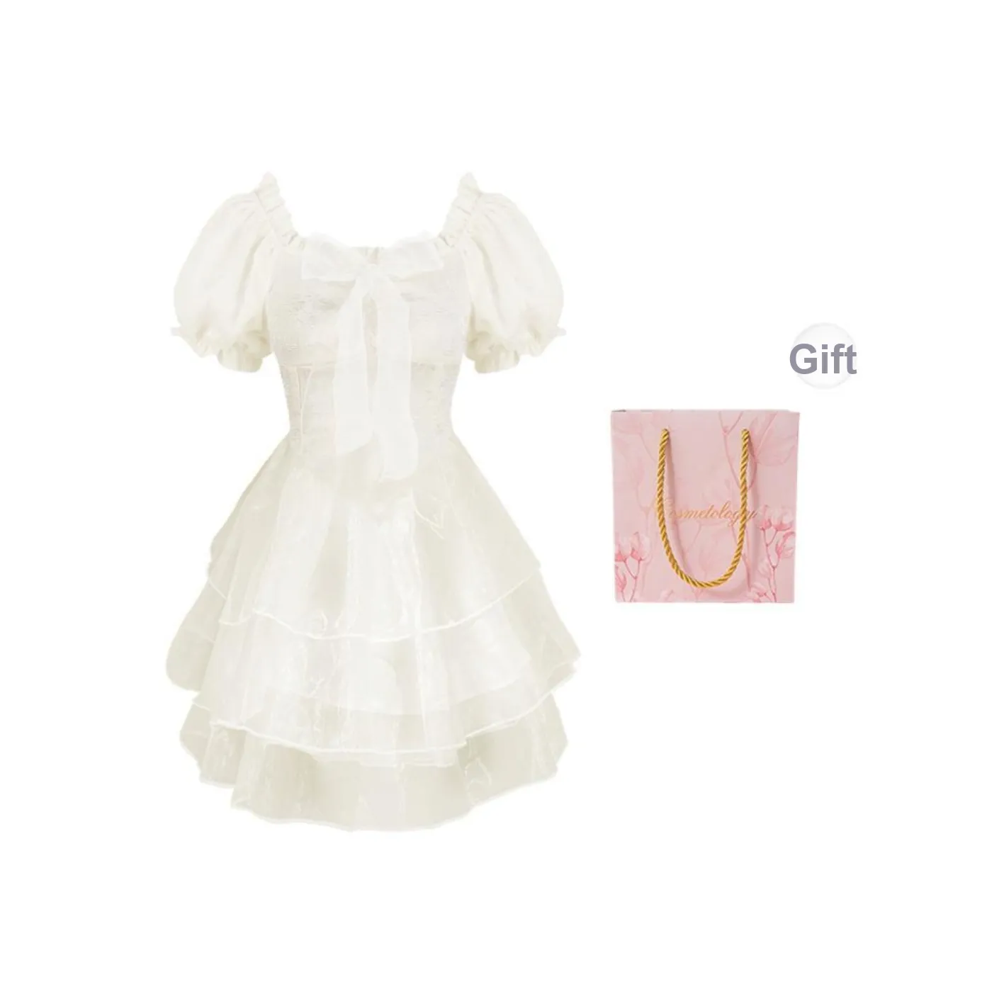 Бренд Cotton Shopping Короткий рукав Платье Женское Абрикос