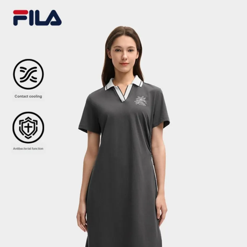 FILA MODERN HERITAGE Short Sleeved Dress Women's Starship Gray-2