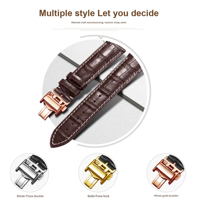SHIRUI Accessories Longines Compatibility Watch Band 20mm Genuine Leather Material-9