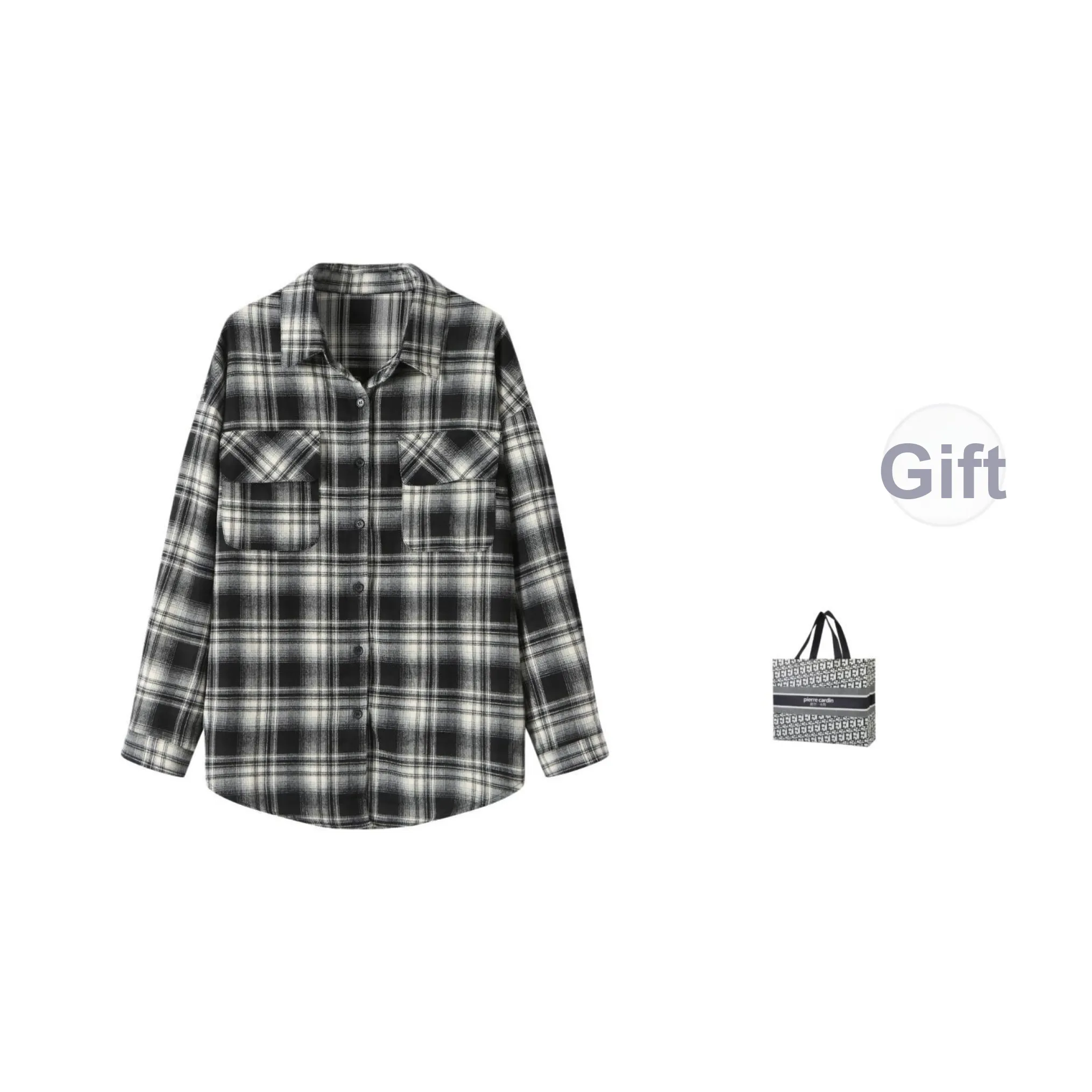 PIERRE CARDIN Черно-белая клетка Женские Рубашки