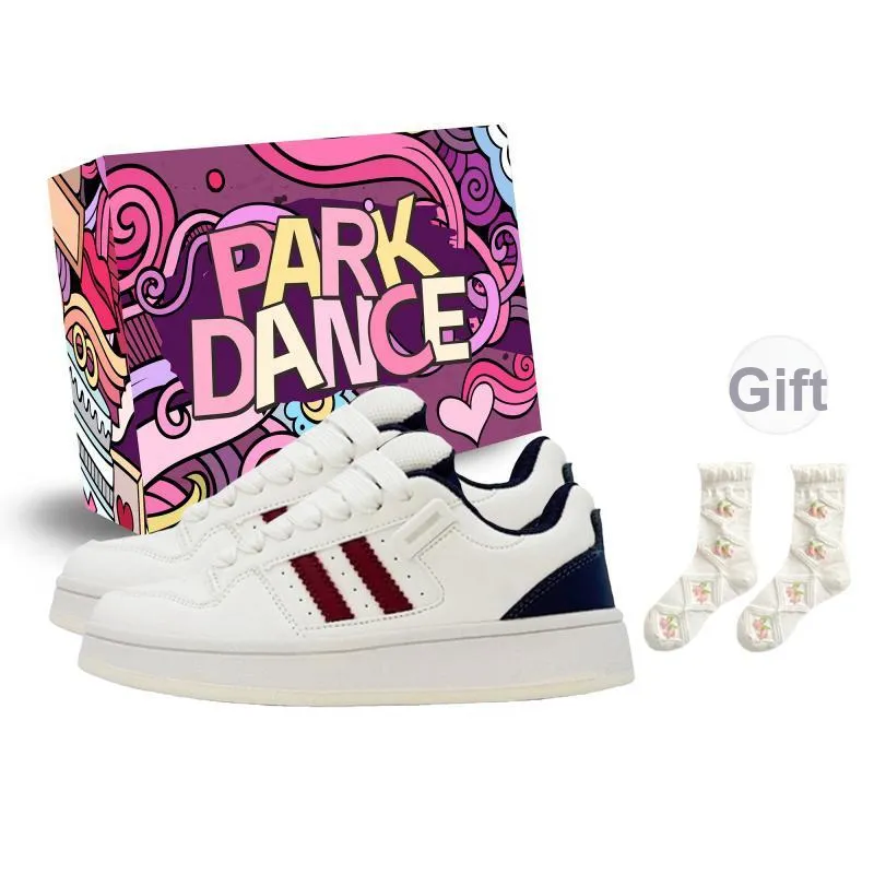 PARK DANCE Low Top Skateboard Shoes Women's Burgundy-10