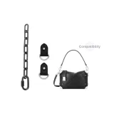 Trunk Black Gunmetal Extender Chain 23cm+Abrasion-Resistant Buckle 1 Pair