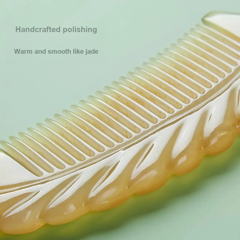 DANPU Natural Ox Horn Premium Comb Massage Anti Static Gift Box Set-5