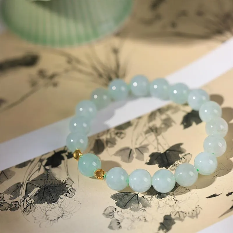 Clear Snow Ice Glutinous Jadeite Bracelets Unisex-4