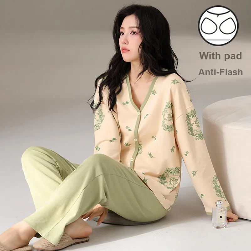 MADALLO Pajama Set Women's Yellow Green-4