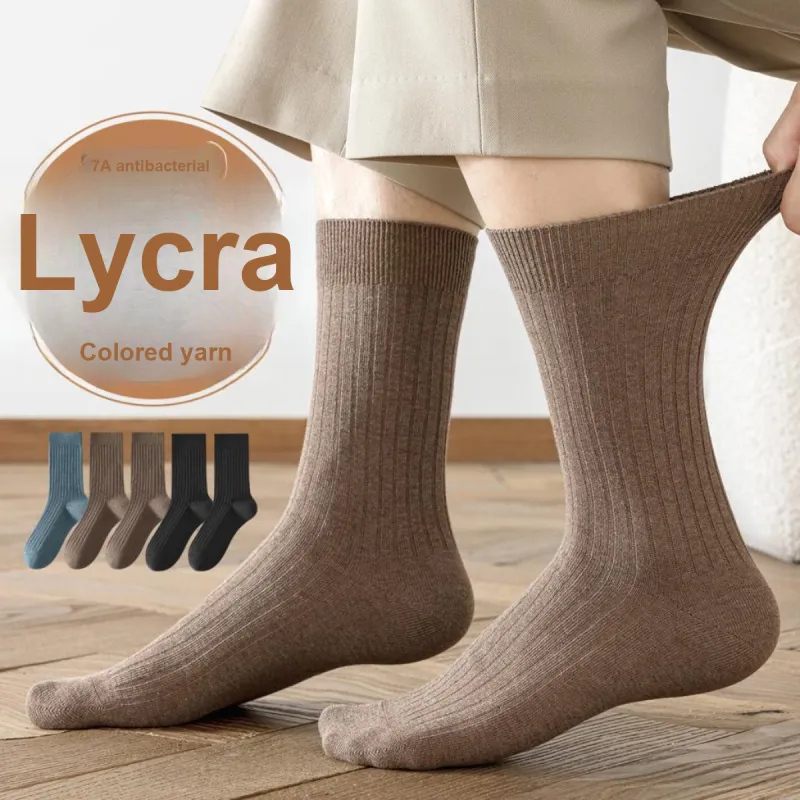 H YXIANG Mid Calf Socks Men's 5 Pack-5