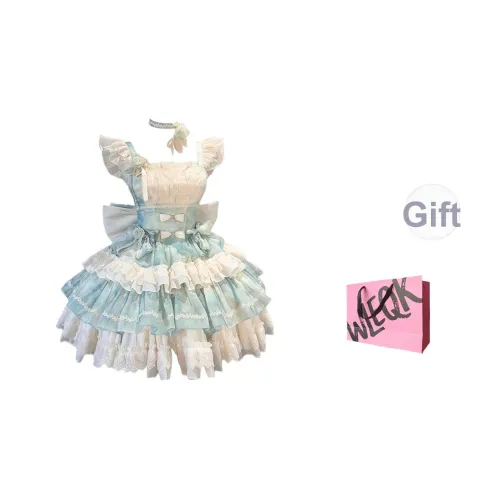 CTRTRC Зеленая Юбка+Хвост Платья Женские Лолита Платья