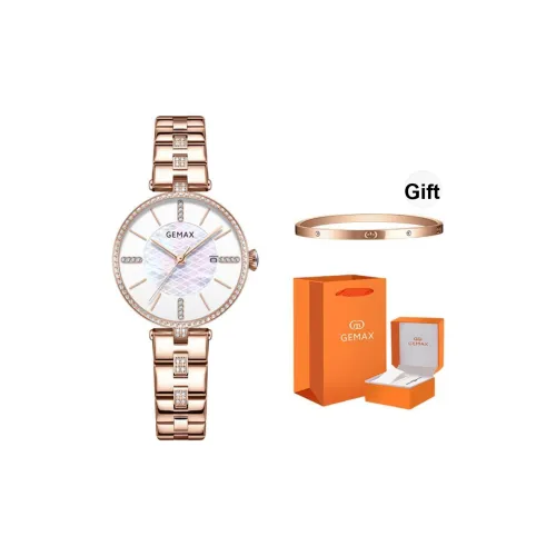 GEMAX Наручные часы Кварцевый механизм Стальной ремешок Часы Женские Жемчужная раковина Циферблат
