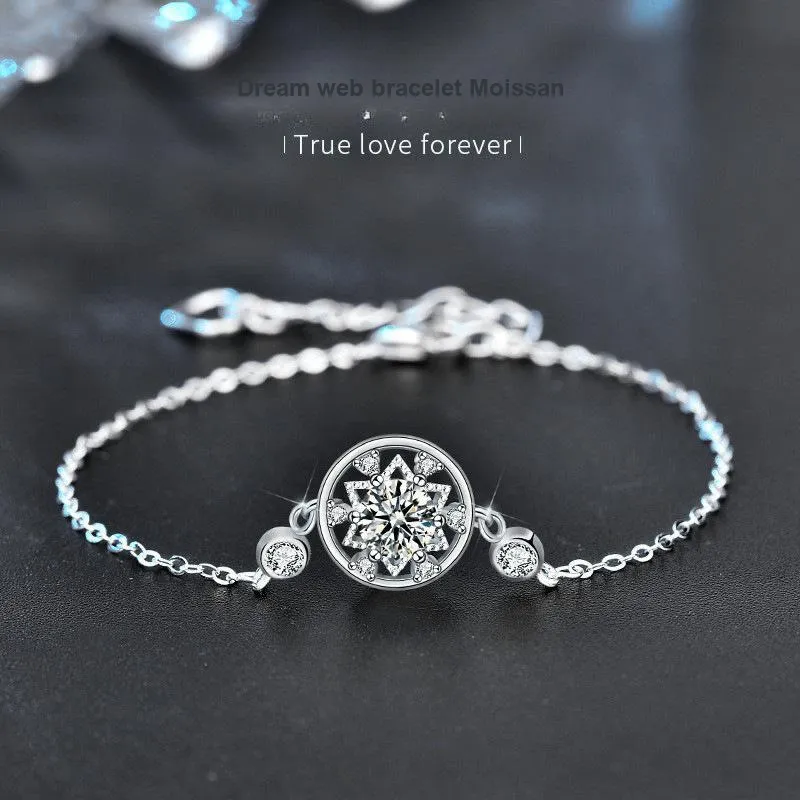 WUMZK Moissanite 925 Sterling Silver Bracelets Women's-3