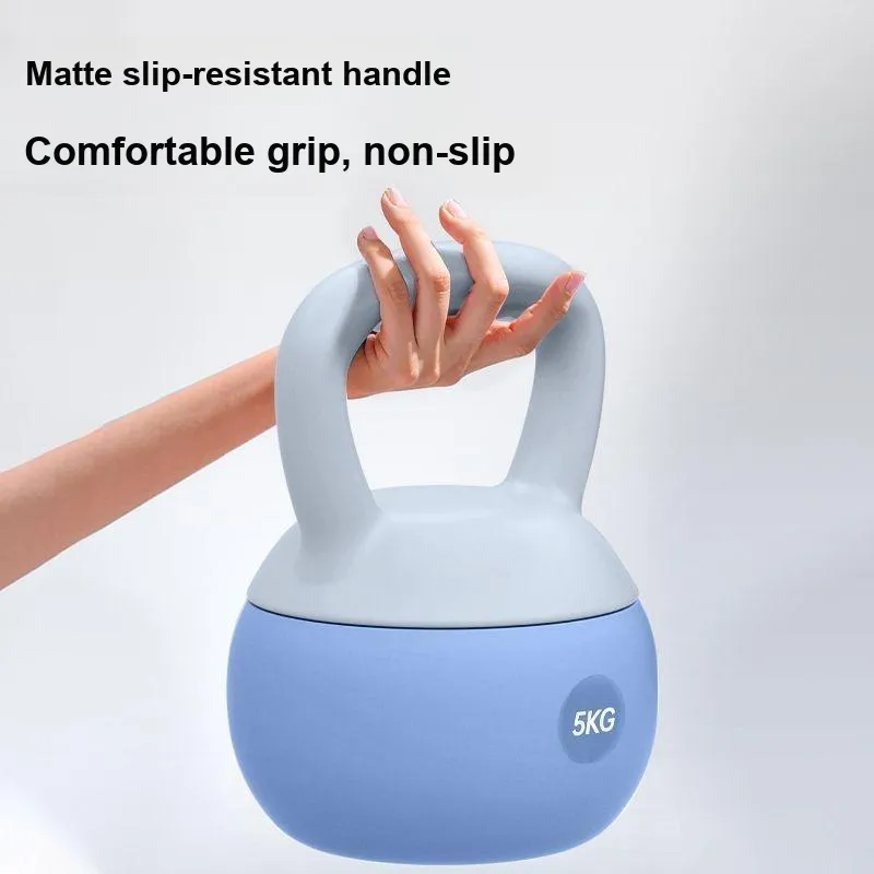 TMT Kettlebells PVC Iron Sand Indoor Fitness Unisex Blue Curvy Body-Shaping-2