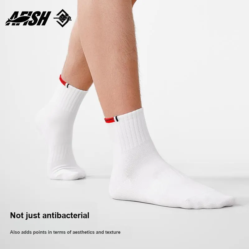 AFISH Mid Calf Socks Men's Shopping Bag 5 Pack-6