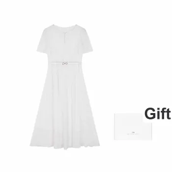 Mo Han Yi Mei Short Sleeved Dress Women's Raw White