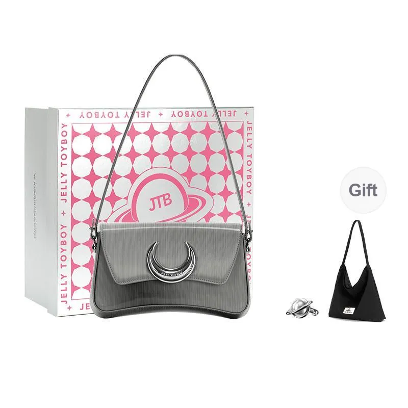 JELLYTOYBOY PU Phantom Moon Bag Hot Girl Shoulder Bag Crossbody Bag Women's Space Silver/Pink/Green