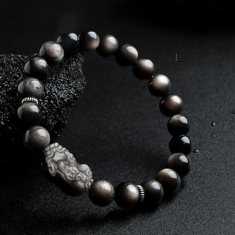 With The Heart Of The Jade Obsidian Bracelets Unisex-11